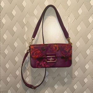 Coach Purple Floral Shoulder Bag
